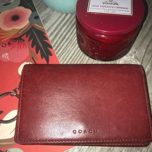Coach Leather Keychain Wallet Zip Coin Card Case